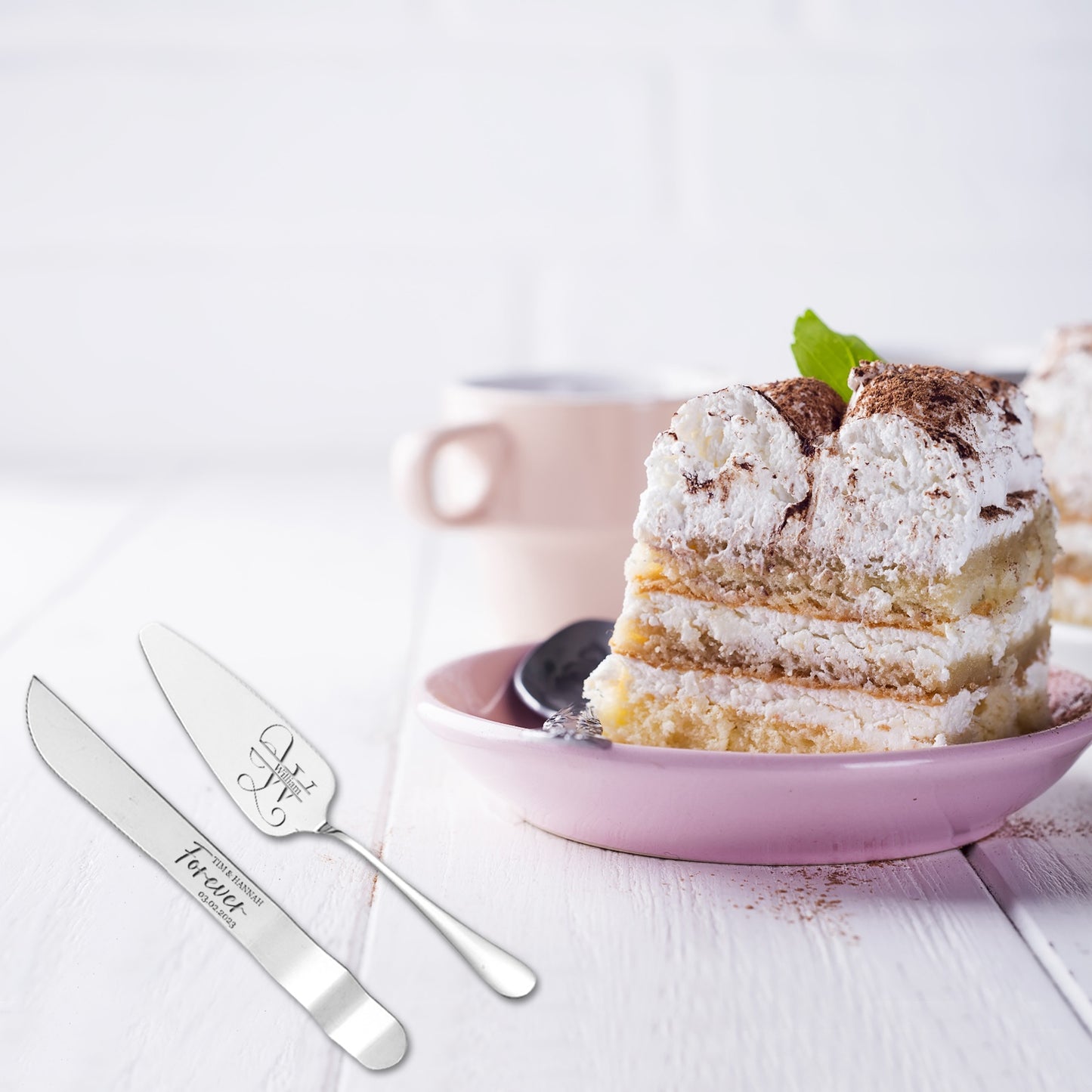 Personalized Cake Server Set, Engraved Cake Knife and Server