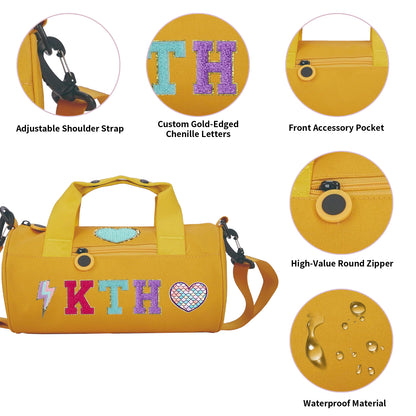 Personalized Kids Dance Ballet Bag, Kids Chenille Letter Duffel Bag