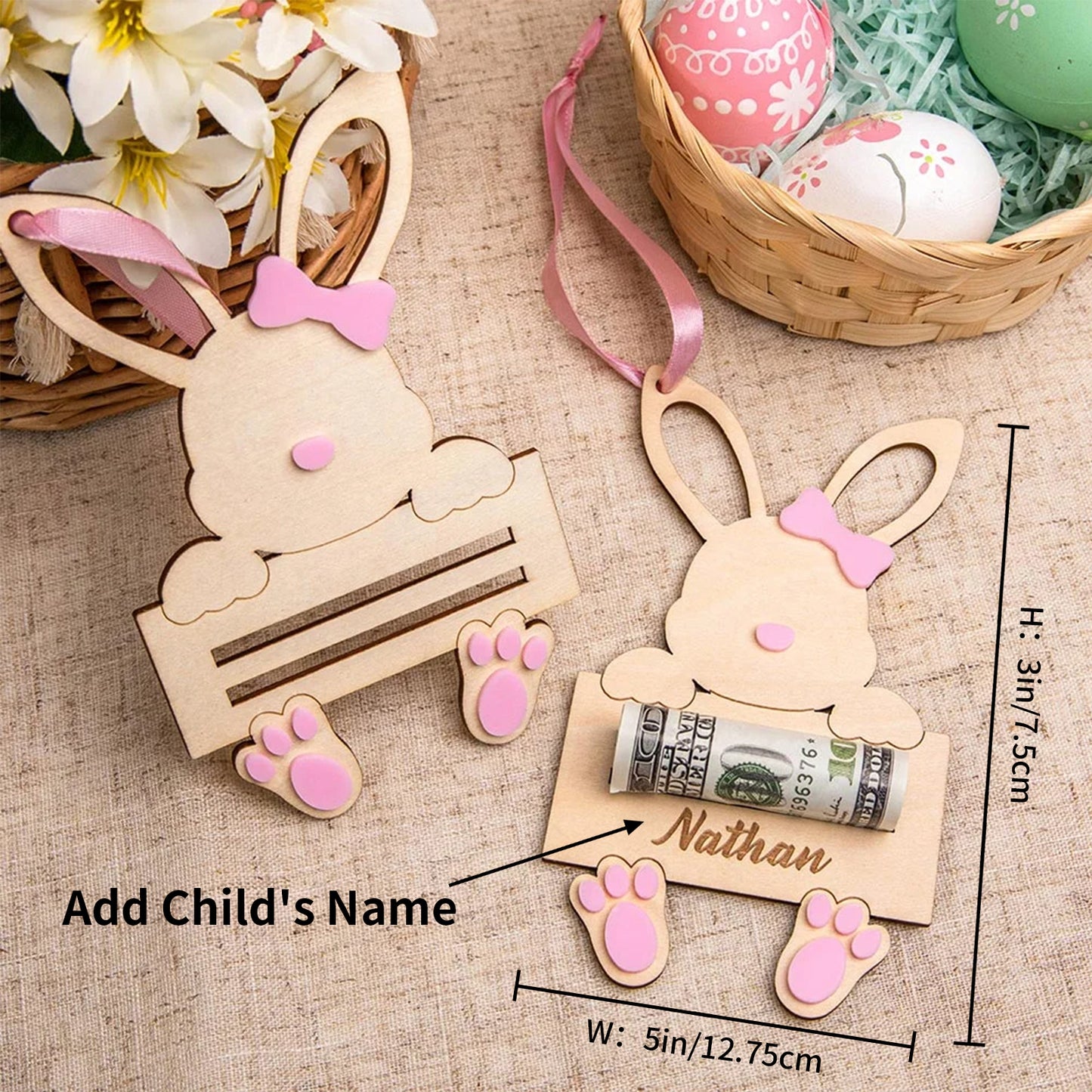 Personalized Easter Bunny Money Holder