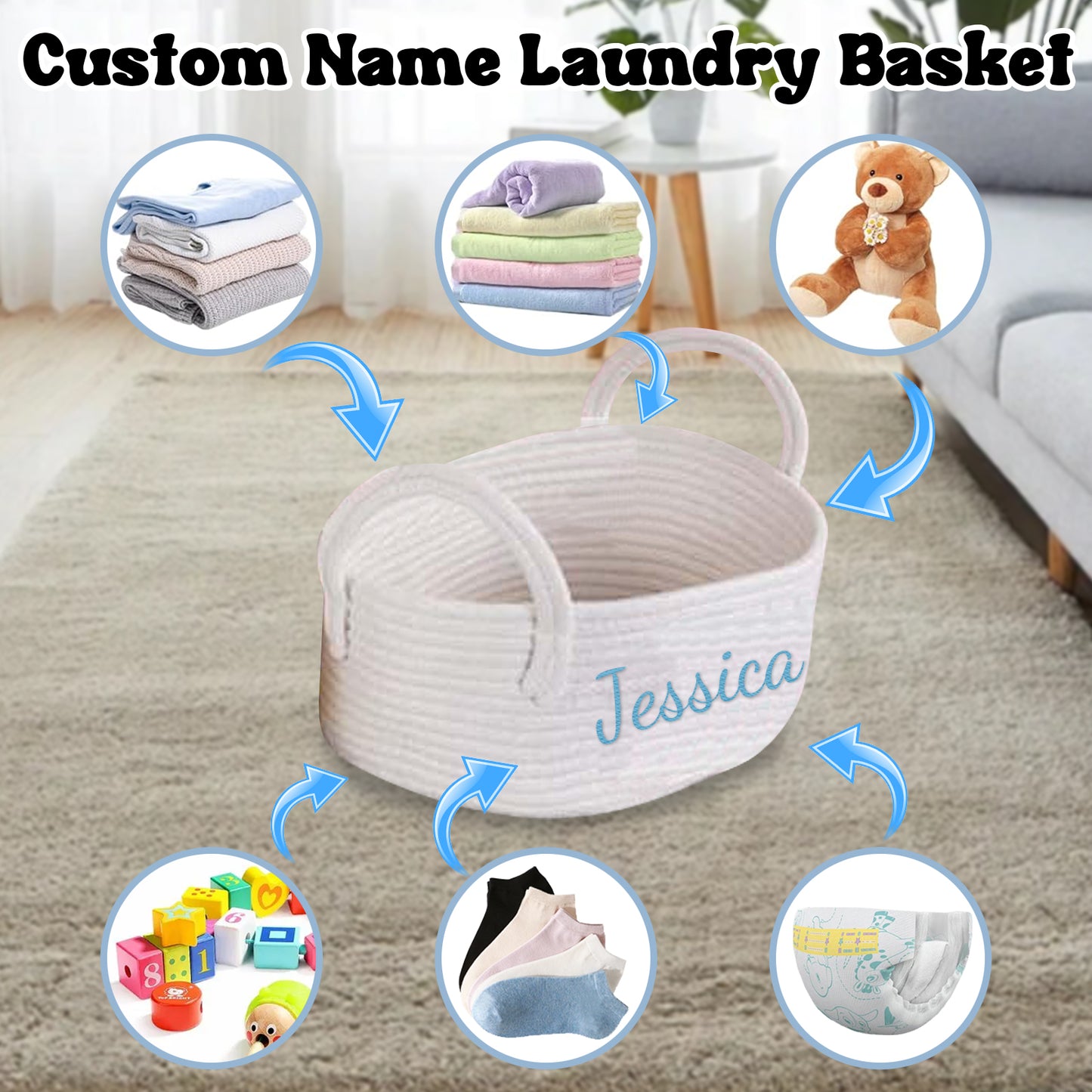 Custom Name Laundry Basket