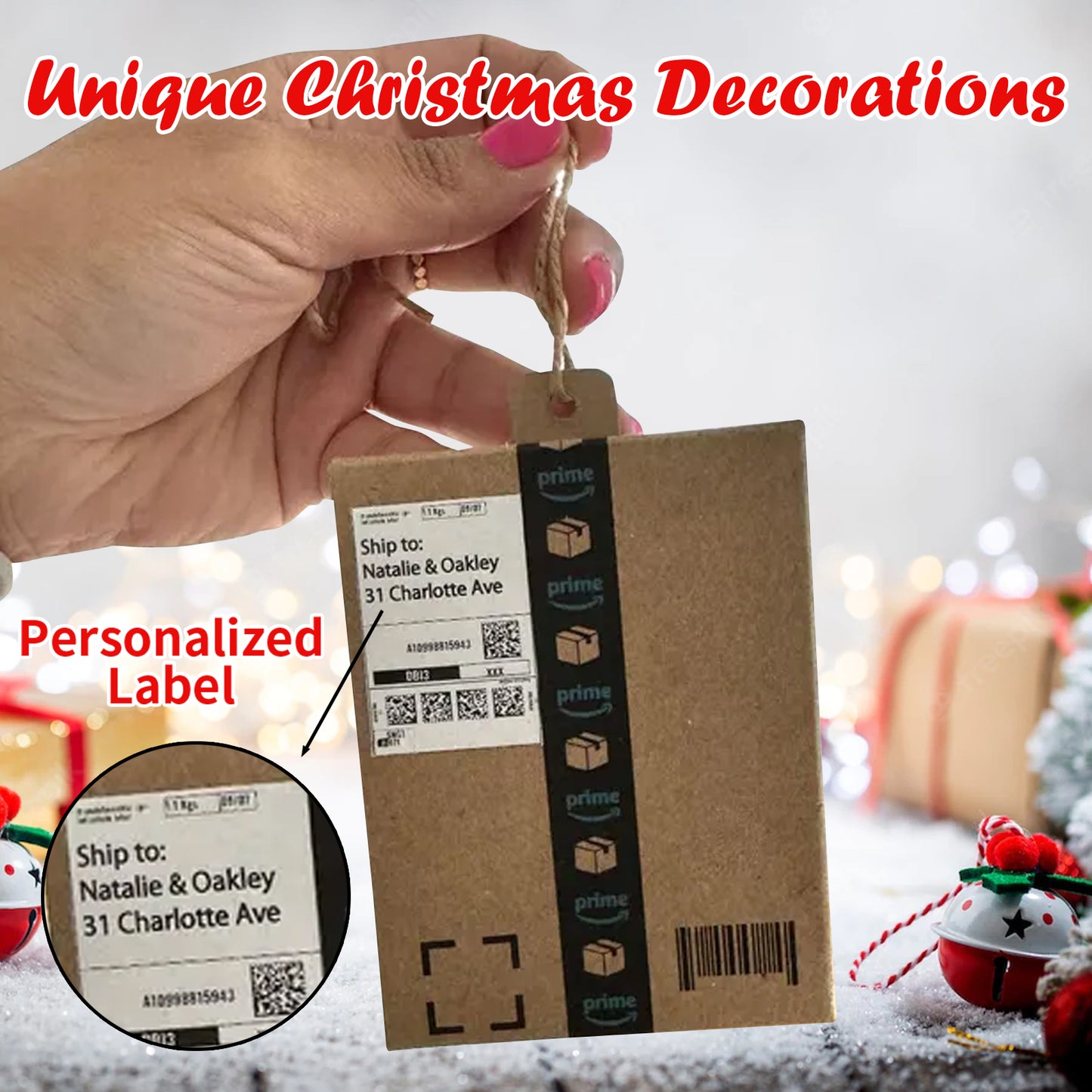 Personalized Kraft Box Ornament for Xmas Tree