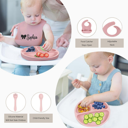 Personalized Silicone Baby Feeding Set