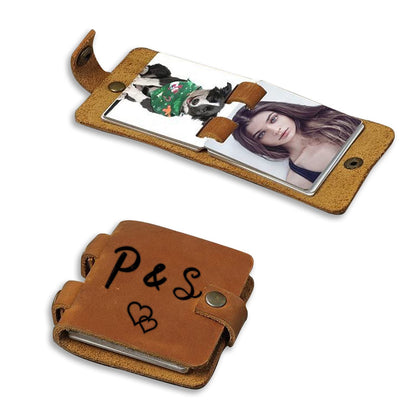 Personalized Genuine Leather Photos Keychain