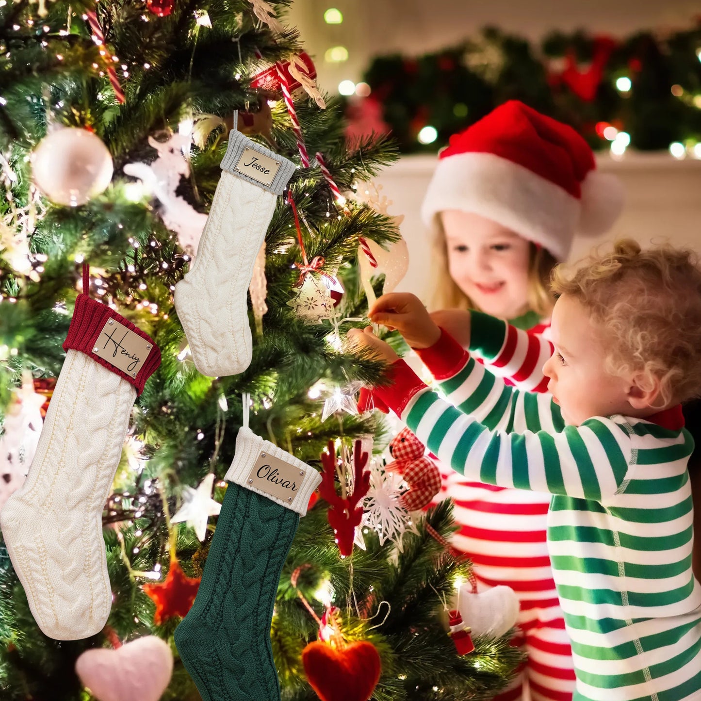 Personalized Christmas Stocking, Custom Name Family Christmas Stocking