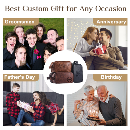 Large Personalized PU Leather Toiletry Bag