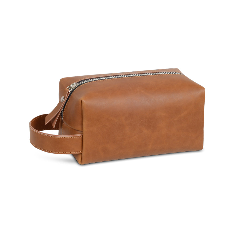 Personalized Men's Leather Toiletry Bag