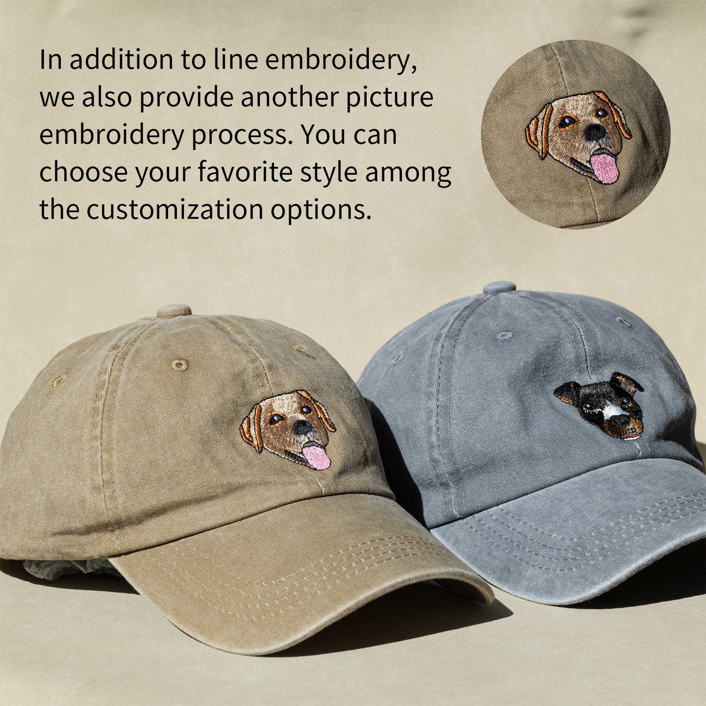 Custom Embroidered Pet Hat Using Pet Photo Personalized Dog Hat