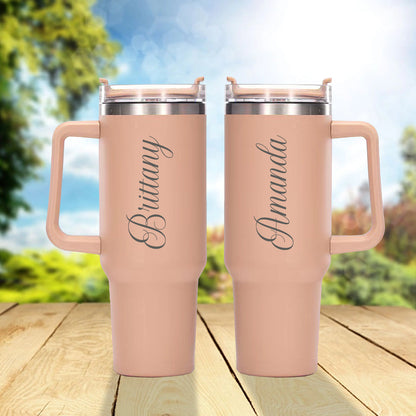 Personalized 40 Oz Tumbler with Handle, 3 Designs