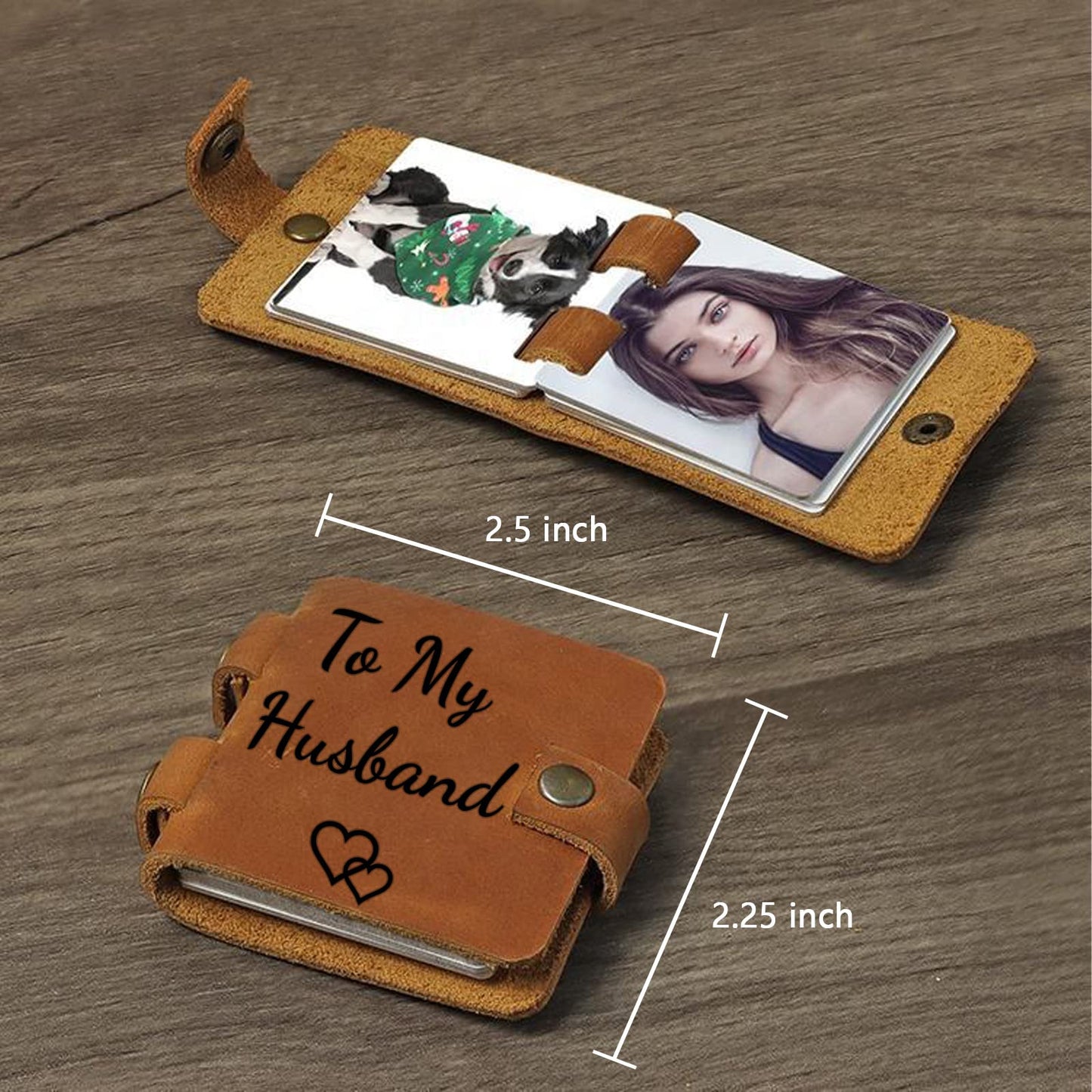 Personalized Genuine Leather Photos Keychain