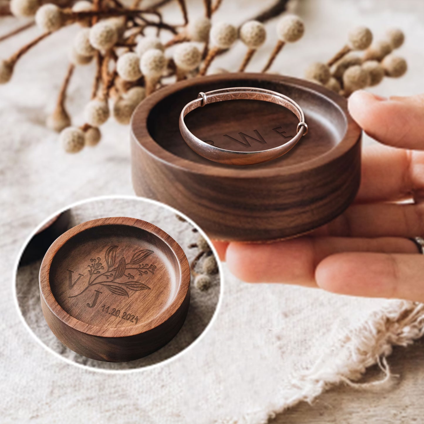 Personalized Wooden Ring Dish