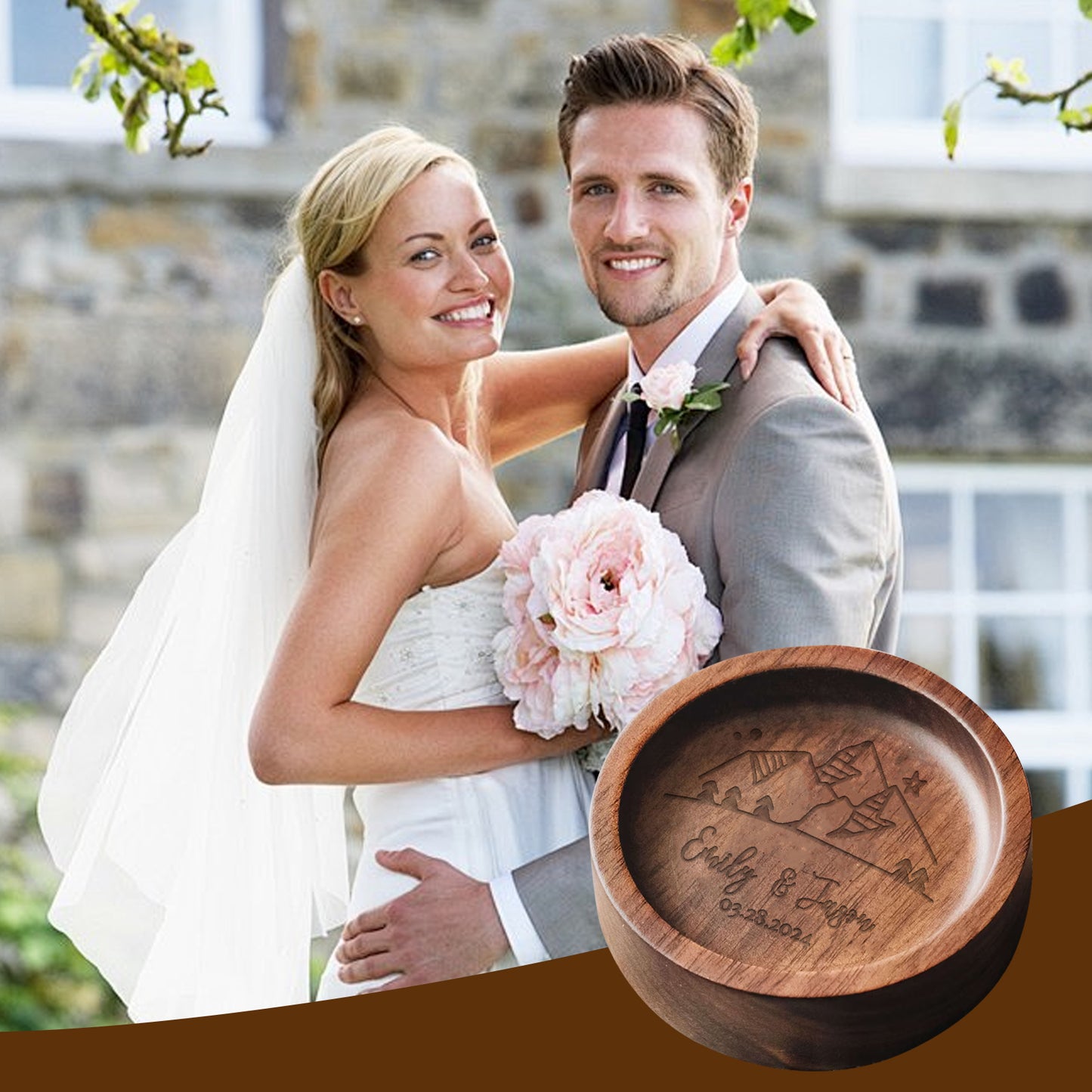 Personalized Wooden Ring Dish